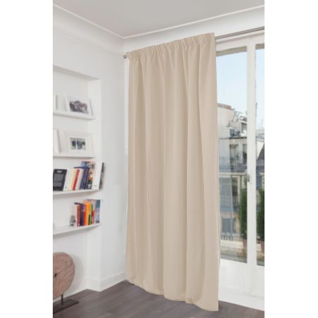 3-i-1 Lydisolerende Varmeisolerende Mørklæggende Gardin Fløjl Venise Beige MC15